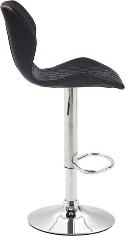 TPFLiving bar stool Cora metal frame in chrome look faux leather