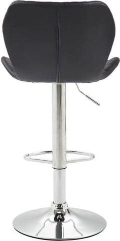 TPFLiving bar stool Cora metal frame in chrome look faux leather