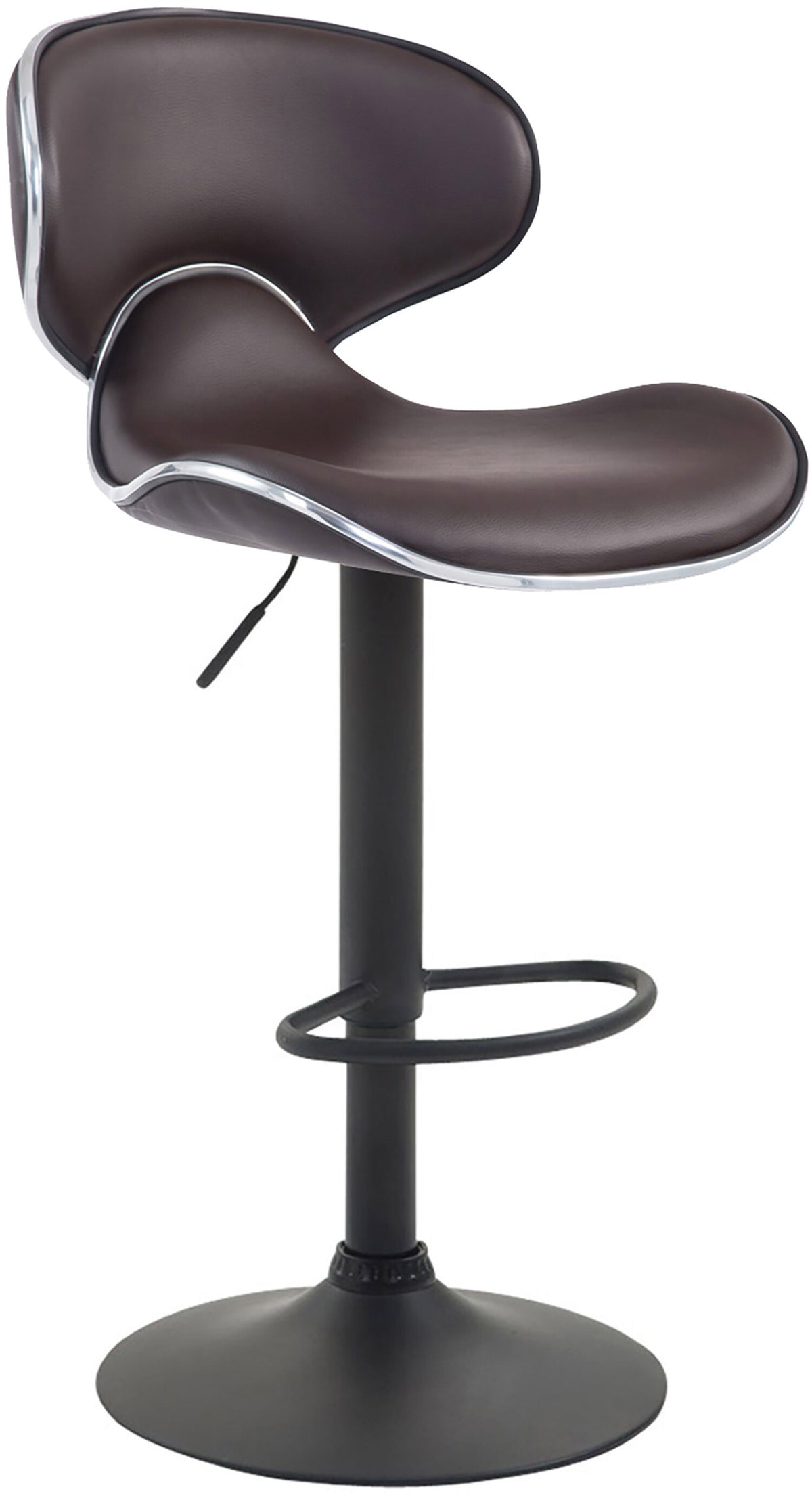 TPFLiving bar stool Las Palmas frame black faux leather
