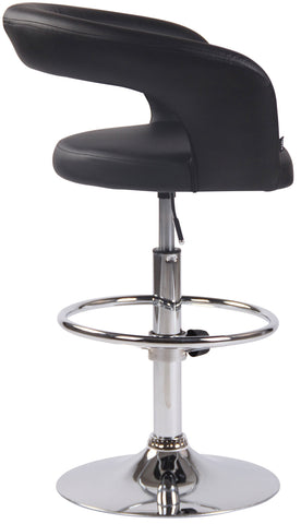 TPFLiving Bar stool Jan metal frame in chrome look faux leather