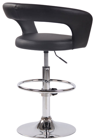 TPFLiving Bar stool Jan metal frame in chrome look faux leather