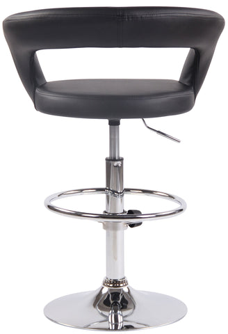 TPFLiving Bar stool Jan metal frame in chrome look faux leather