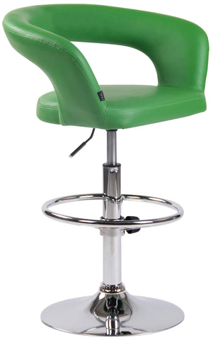 TPFLiving Bar stool Jan metal frame in chrome look faux leather