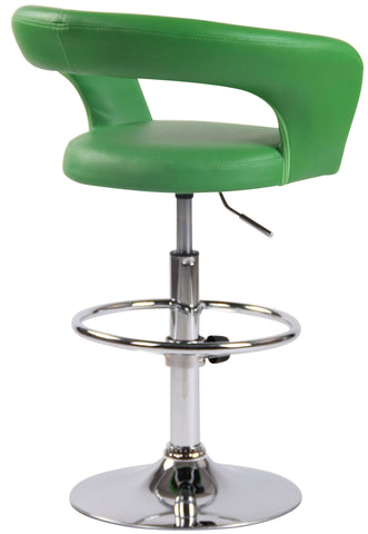 TPFLiving Bar stool Jan metal frame in chrome look faux leather