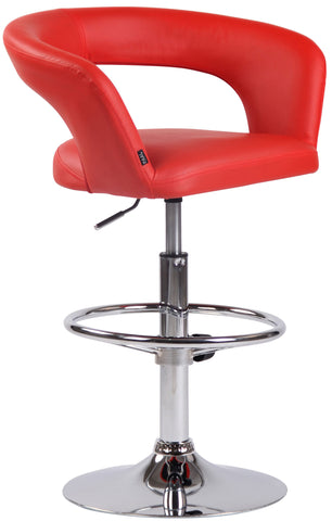 TPFLiving Bar stool Jan metal frame in chrome look faux leather