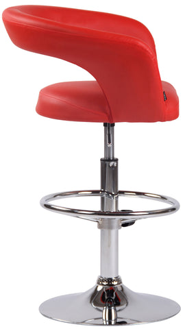 TPFLiving Bar stool Jan metal frame in chrome look faux leather