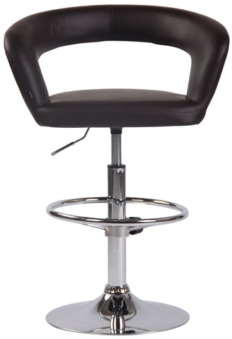 TPFLiving Bar stool Jan metal frame in chrome look faux leather