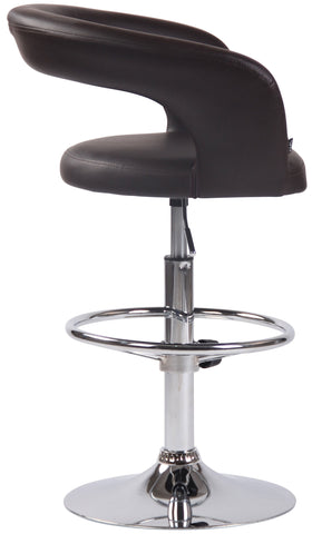 TPFLiving Bar stool Jan metal frame in chrome look faux leather