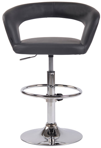 TPFLiving Bar stool Jan metal frame in chrome look faux leather