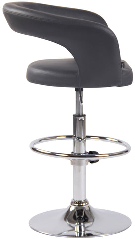 TPFLiving Bar stool Jan metal frame in chrome look faux leather