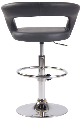 TPFLiving Bar stool Jan metal frame in chrome look faux leather