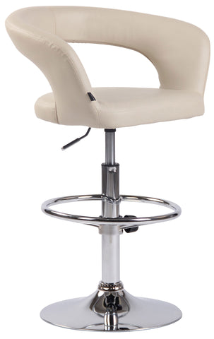 TPFLiving Bar stool Jan metal frame in chrome look faux leather