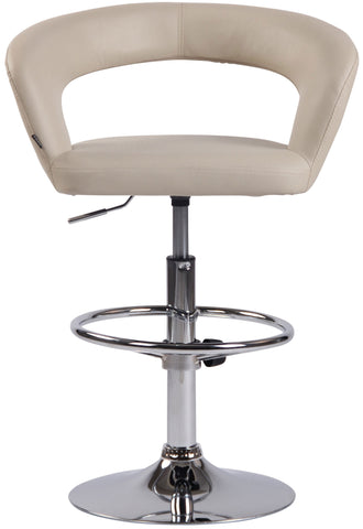 TPFLiving Bar stool Jan metal frame in chrome look faux leather