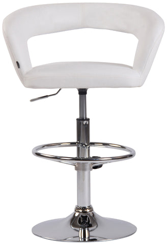 TPFLiving Bar stool Jan metal frame in chrome look faux leather