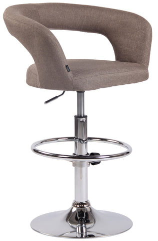 TPFLiving bar stool Jan metal frame in chrome look fabric