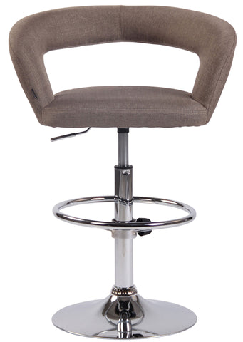 TPFLiving bar stool Jan metal frame in chrome look fabric