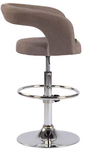 TPFLiving bar stool Jan metal frame in chrome look fabric