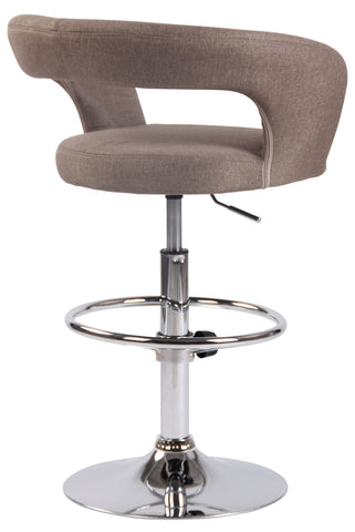 TPFLiving bar stool Jan metal frame in chrome look fabric