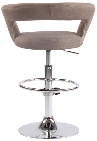 TPFLiving bar stool Jan metal frame in chrome look fabric