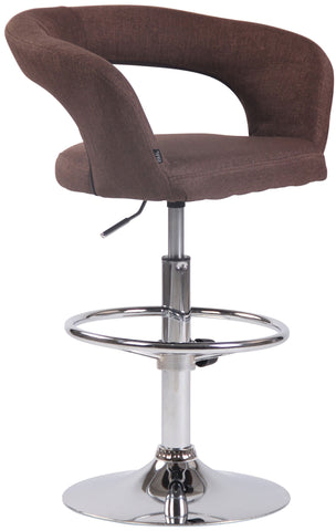 TPFLiving bar stool Jan metal frame in chrome look fabric
