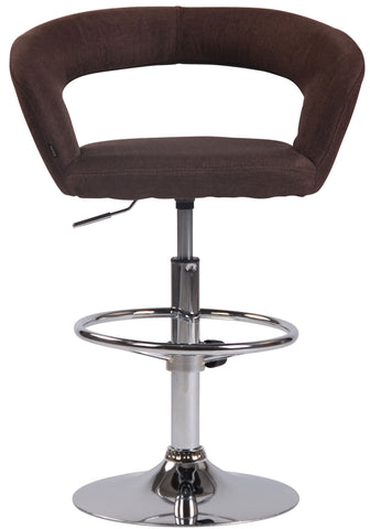 TPFLiving bar stool Jan metal frame in chrome look fabric