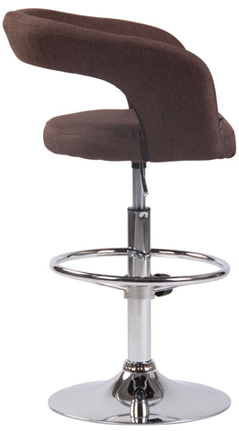 TPFLiving bar stool Jan metal frame in chrome look fabric