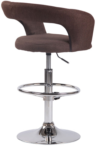 TPFLiving bar stool Jan metal frame in chrome look fabric