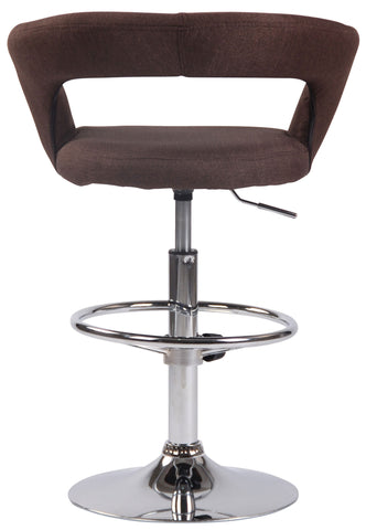 TPFLiving bar stool Jan metal frame in chrome look fabric