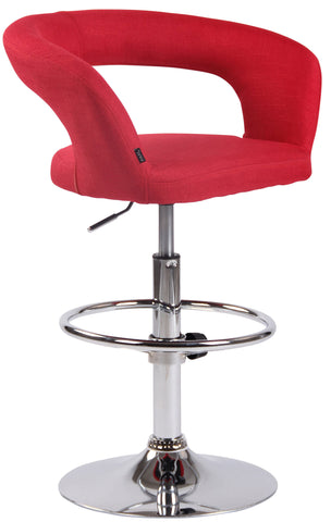 TPFLiving bar stool Jan metal frame in chrome look fabric