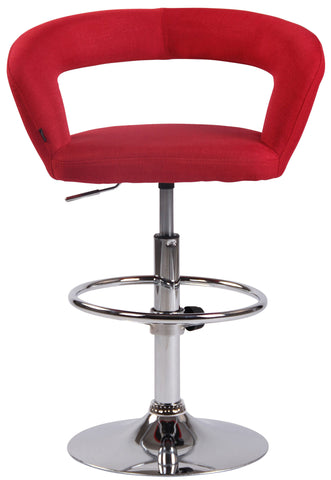 TPFLiving bar stool Jan metal frame in chrome look fabric