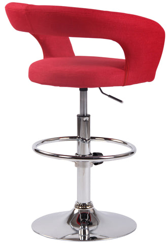 TPFLiving bar stool Jan metal frame in chrome look fabric