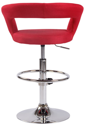 TPFLiving bar stool Jan metal frame in chrome look fabric