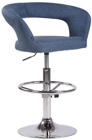 TPFLiving bar stool Jan metal frame in chrome look fabric