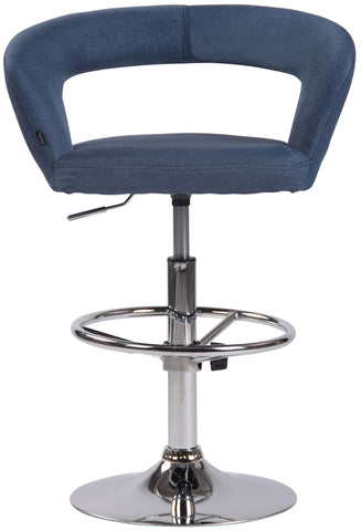 TPFLiving bar stool Jan metal frame in chrome look fabric