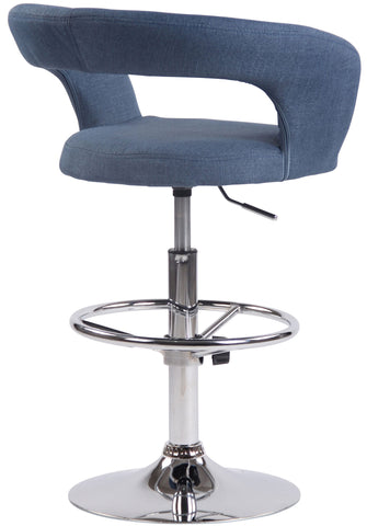 TPFLiving bar stool Jan metal frame in chrome look fabric