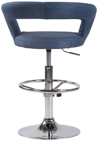 TPFLiving bar stool Jan metal frame in chrome look fabric