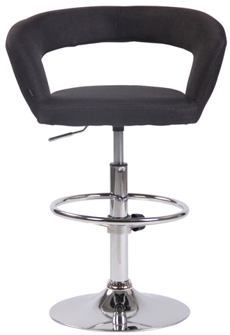 TPFLiving bar stool Jan metal frame in chrome look fabric