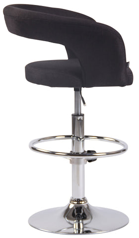 TPFLiving bar stool Jan metal frame in chrome look fabric