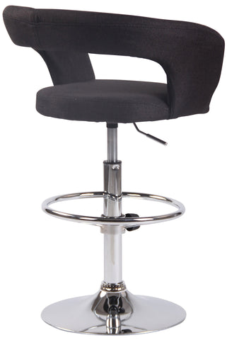 TPFLiving bar stool Jan metal frame in chrome look fabric