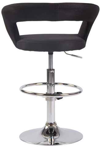 TPFLiving bar stool Jan metal frame in chrome look fabric