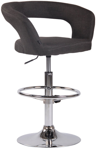 TPFLiving bar stool Jan metal frame in chrome look fabric