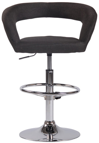 TPFLiving bar stool Jan metal frame in chrome look fabric