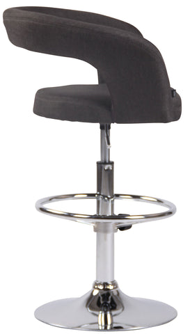 TPFLiving bar stool Jan metal frame in chrome look fabric