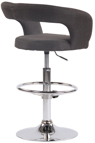 TPFLiving bar stool Jan metal frame in chrome look fabric