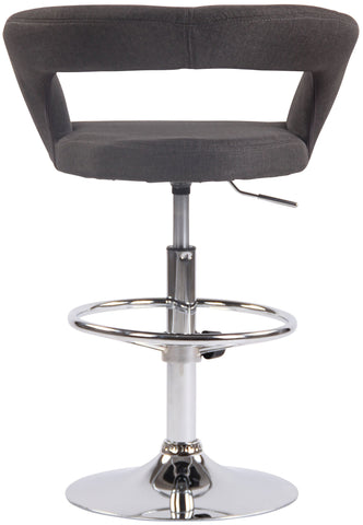 TPFLiving bar stool Jan metal frame in chrome look fabric