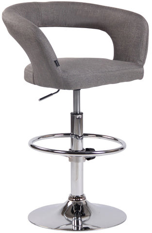 TPFLiving bar stool Jan metal frame in chrome look fabric