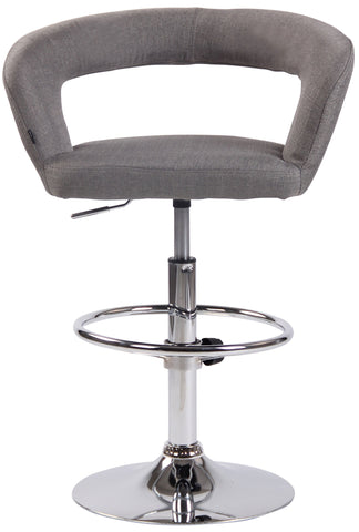 TPFLiving bar stool Jan metal frame in chrome look fabric