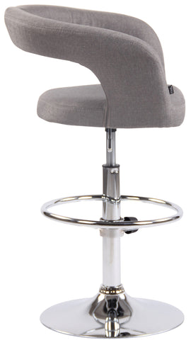 TPFLiving bar stool Jan metal frame in chrome look fabric