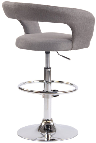 TPFLiving bar stool Jan metal frame in chrome look fabric