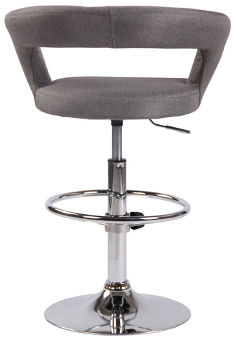 TPFLiving bar stool Jan metal frame in chrome look fabric